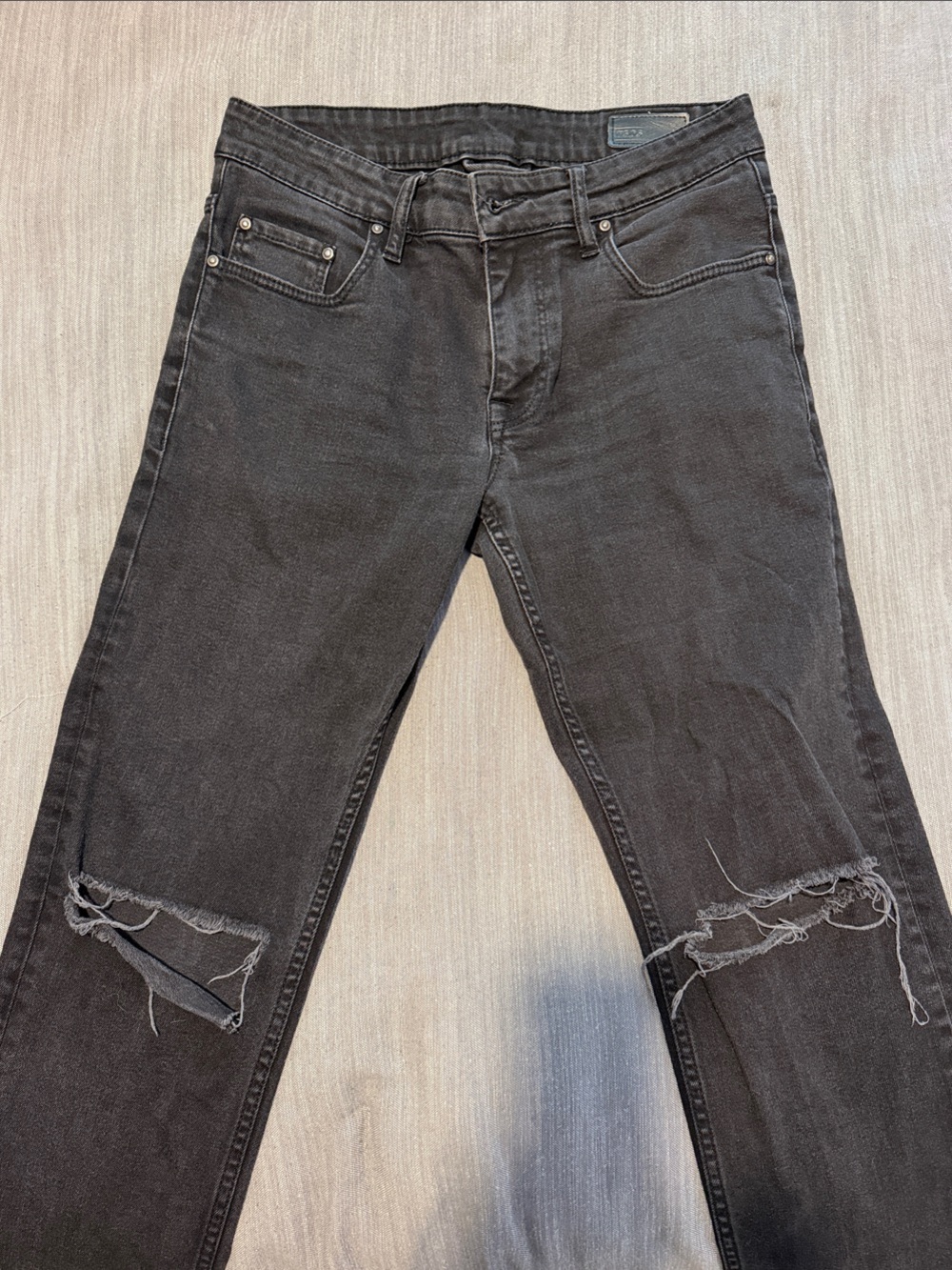 ASOS Black Skinny Jeans with Knee Rips